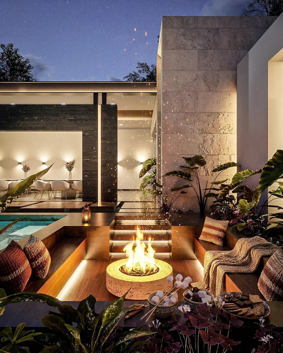 Terraza de noche